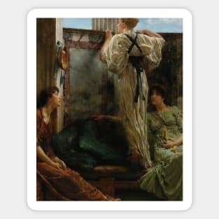 Who Is It by Lawrence Alma-Tadema Sticker